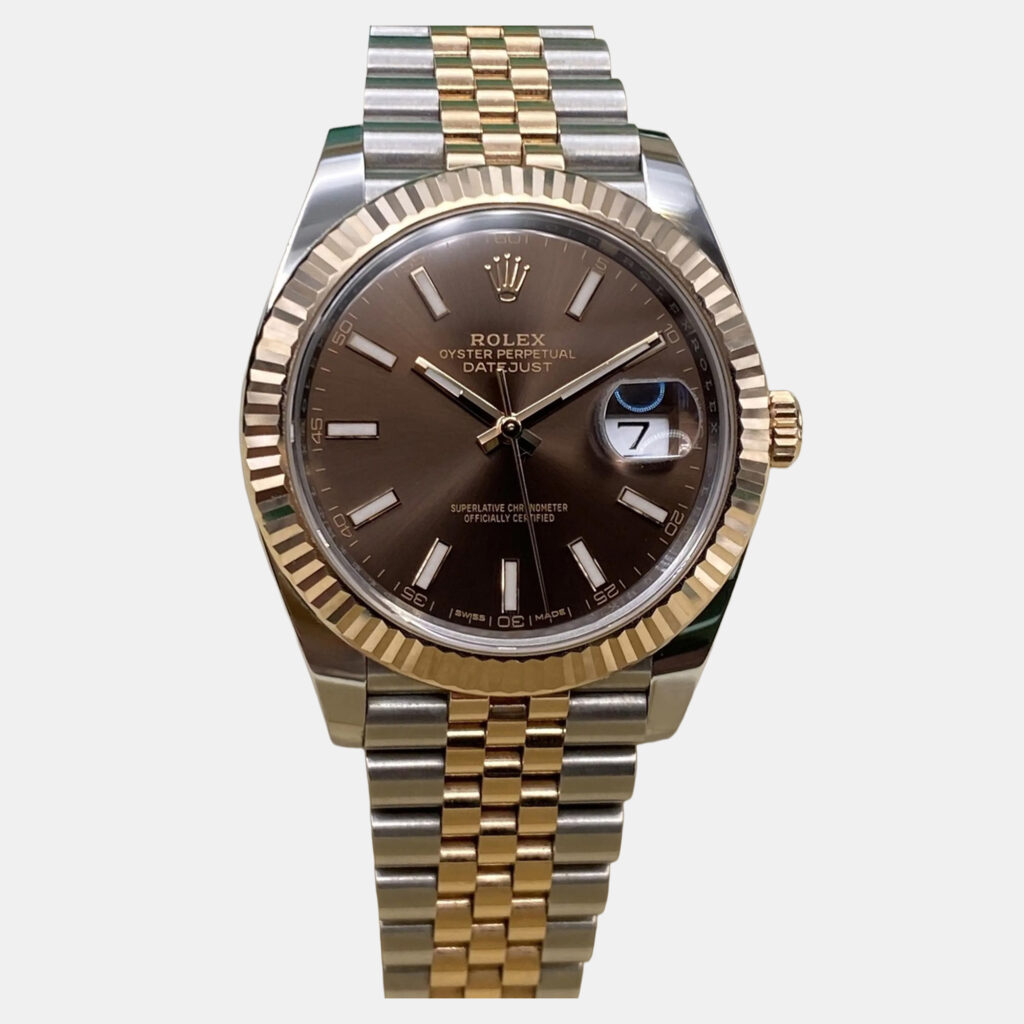 luxury-men-rolex-used-watches-p1244288-008-1.jpg Rolex Datejust 126331 Automatic Brown Dial Stainless Steel 18k Rose Gold Men's Wristwatch 41 mm