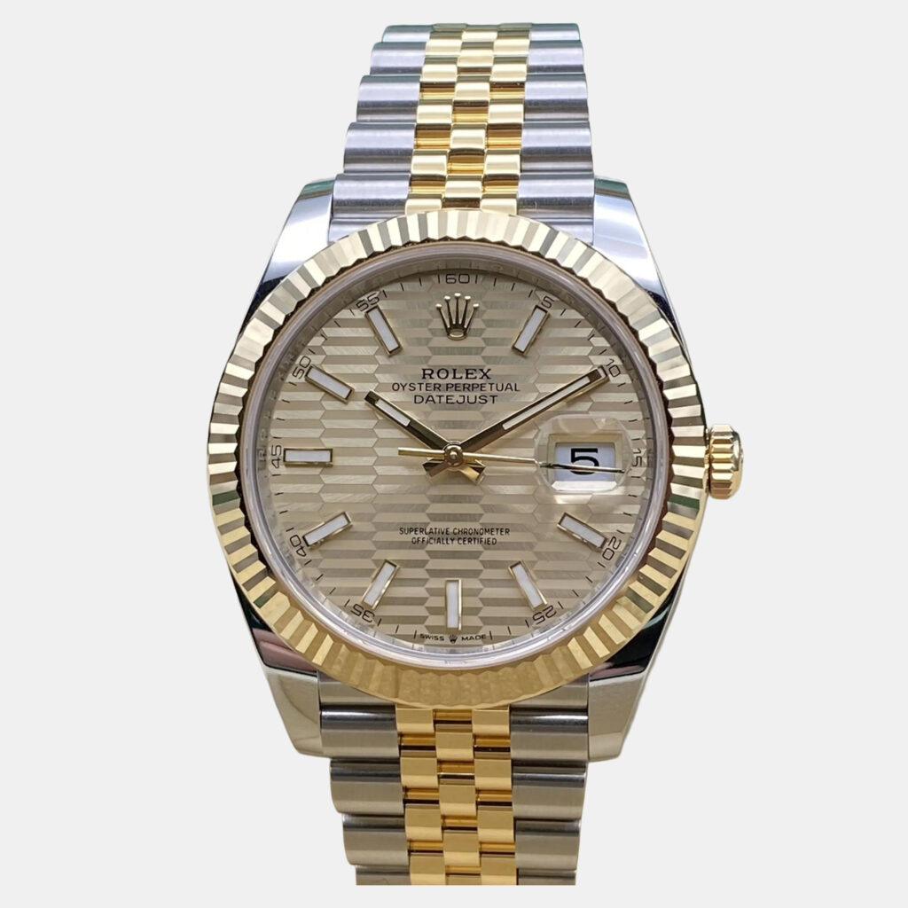 Rolex Datejust 126333 Automatic Champagne Motif Dial Yellow Gold Stainless Steel Men's Wristwatch 41 mm Rolex Datejust 126333 Automatic Champagne Motif Dial Yellow Gold Stainless Steel Men's Wristwatch 41 mm