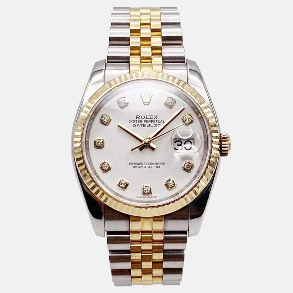 Rolex Datejust 116233 Automatic White Diamond Dial 18K Yellow Gold Stainless Steel Men's Wristwatch 36 mm Rolex Datejust 116233 Automatic White Diamond Dial 18K Yellow Gold Stainless Steel Men's Wristwatch 36 mm