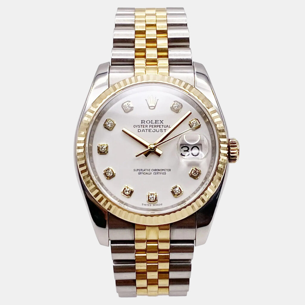 Rolex Datejust 116233 Automatic White Diamond Dial 18K Yellow Gold Stainless Steel Men's Wristwatch 36 mm Rolex Datejust 116233 Automatic White Diamond Dial 18K Yellow Gold Stainless Steel Men's Wristwatch 36 mm