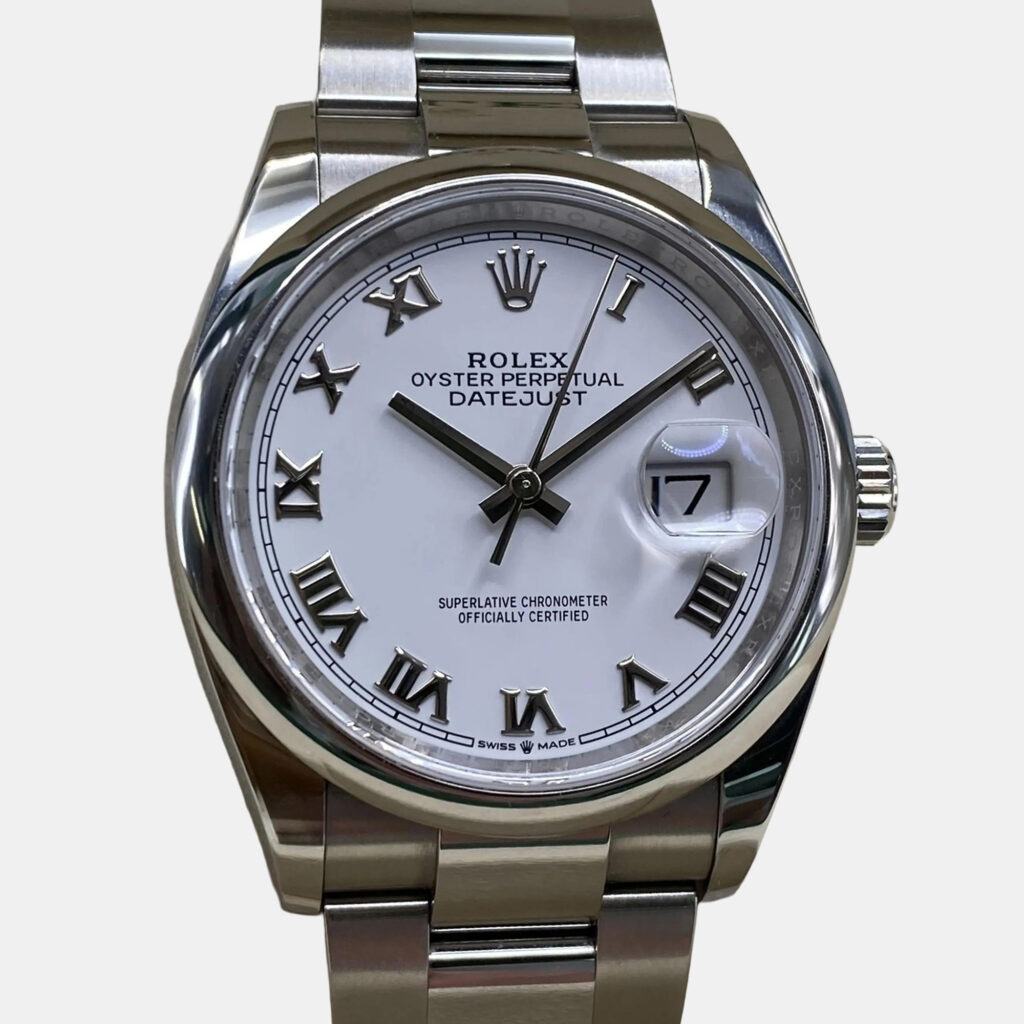 Rolex Datejust 126200 Automatic White Roman Dial Stainless Steel Men's Wristwatch 36 mm Rolex Datejust 126200 Automatic White Roman Dial Stainless Steel Men's Wristwatch 36 mm