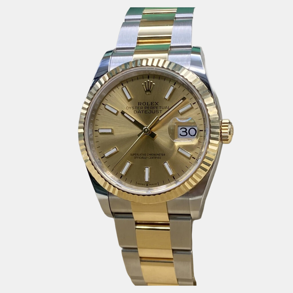 Rolex Datejust 126233 Automatic Champagne Dial 18K Yellow Gold Stainless Steel Men's Wristwatch 36 mm