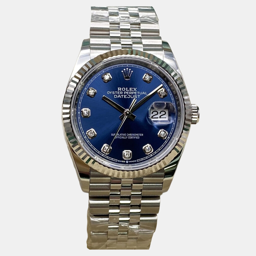 luxury-men-rolex-used-watches-p1245971-005.jpg Rolex Datejust 126234 Automatic Blue Diamond Dial Stainless Steel Men's Wristwatch 36 mm