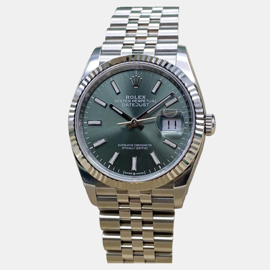luxury-men-rolex-used-watches-p1245973-011-1.jpg Rolex Datejust 126234 Automatic Mint Green Index Dial Stainless Steel Men's Wristwatch 36 mm
