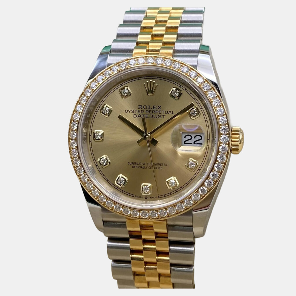 luxury-men-rolex-used-watches-p1245977-016-1.jpg Rolex Datejust 126283RBR Automatic Champagne Dial 18K Yellow Gold Stainless Steel Men's Wristwatch 36 mm