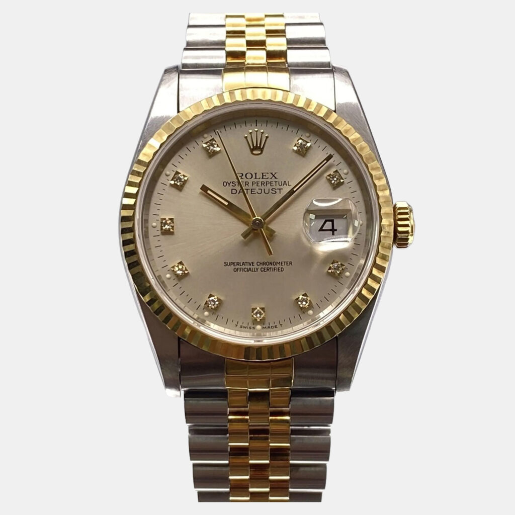 Rolex Datejust 16233 Automatic Diamond Silver Dial 18K Yellow Gold Stainless Steel Men's Wristwatch 36 mm Rolex Datejust 16233 Automatic Diamond Silver Dial 18K Yellow Gold Stainless Steel Men's Wristwatch 36 mm
