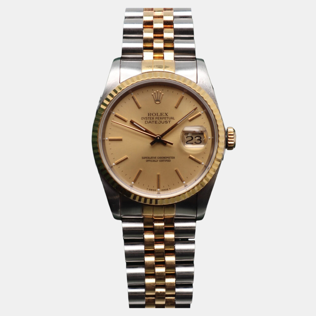 Rolex Datejust 16233 Automatic Champagne Dial 18K Yellow Gold Stainless Steel Men's Wristwatch 36 mm Rolex Datejust 16233 Automatic Champagne Dial 18K Yellow Gold Stainless Steel Men's Wristwatch 36 mm