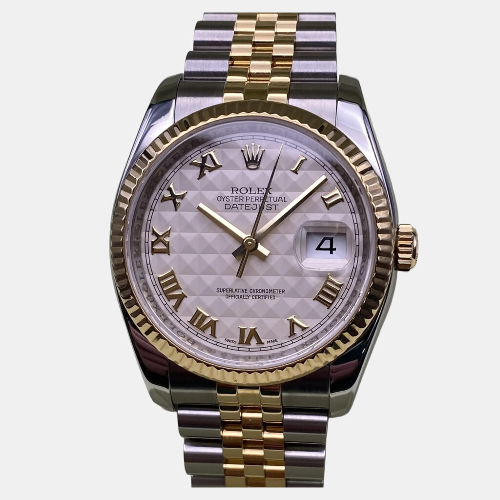 Rolex Datejust 116233 Automatic Pyramid Dial 18K Yellow Gold Stainless Steel Men's Wristwatch 36 mm Rolex Datejust 116233 Automatic Pyramid Dial 18K Yellow Gold Stainless Steel Men's Wristwatch 36 mm