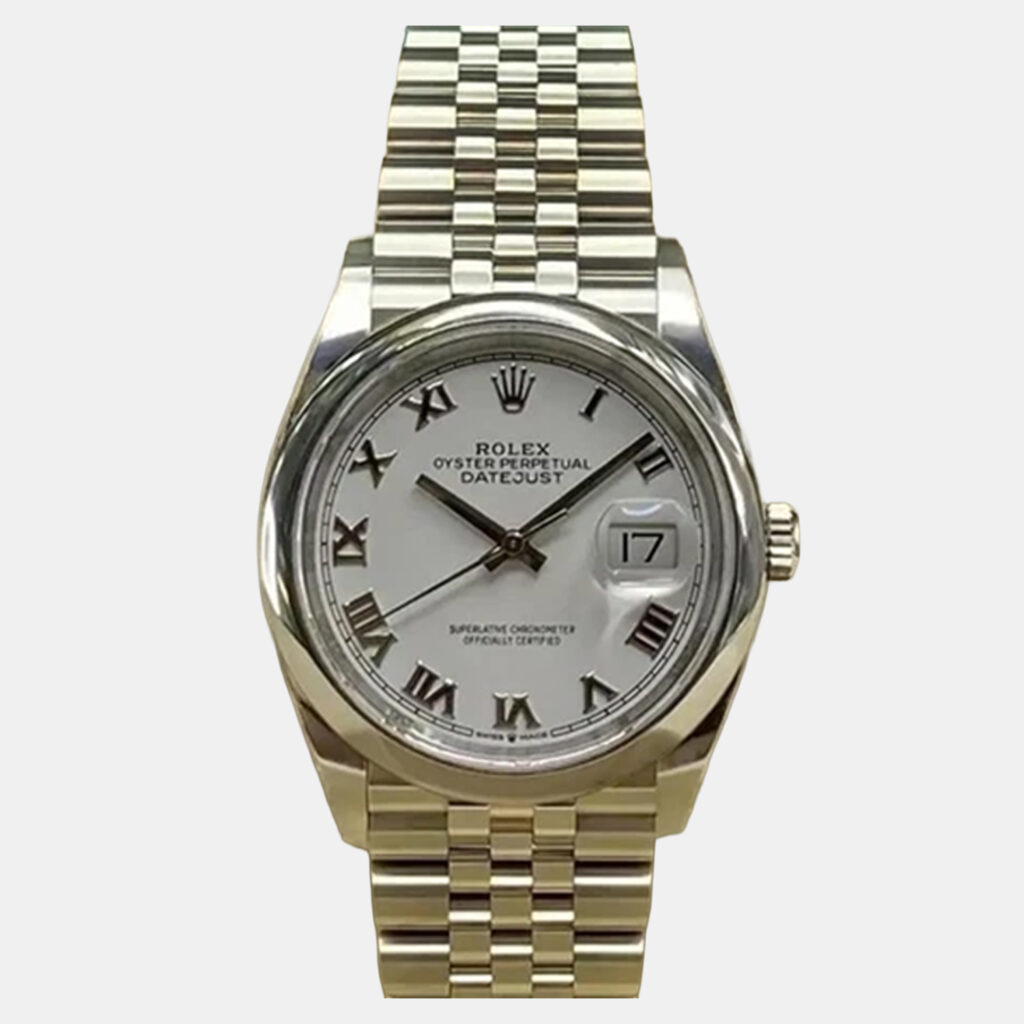Rolex Datejust 126200 Automatic White Roman Dial Stainless Steel Men's Wristwatch 36 mm Rolex Datejust 126200 Automatic White Roman Dial Stainless Steel Men's Wristwatch 36 mm