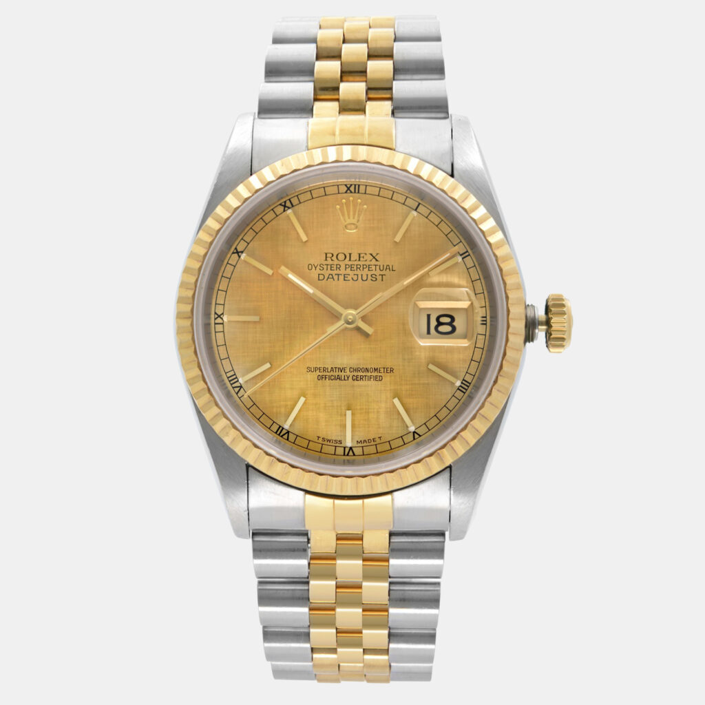 Rolex Datejust 16233 Automatic Champagne 18K Yellow Gold Stainless Steel Men's Wristwatch 36 mm Rolex Datejust 16233 Automatic Champagne 18K Yellow Gold Stainless Steel Men's Wristwatch 36 mm