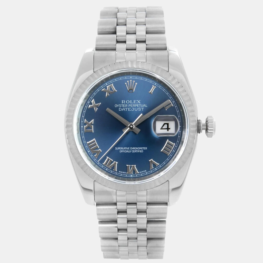 Rolex Datejust 116234 Automatic Blue Roman Dial Stainless Steel Men's Wristwatch 36 mm Rolex Datejust 116234 Automatic Blue Roman Dial Stainless Steel Men's Wristwatch 36 mm