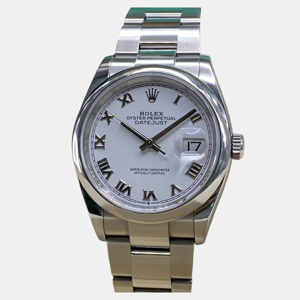 Rolex Datejust 126200 Automatic White Roman Dial Stainless Steel Men's Wristwatch 36 mm Rolex Datejust 126200 Automatic White Roman Dial Stainless Steel Men's Wristwatch 36 mm