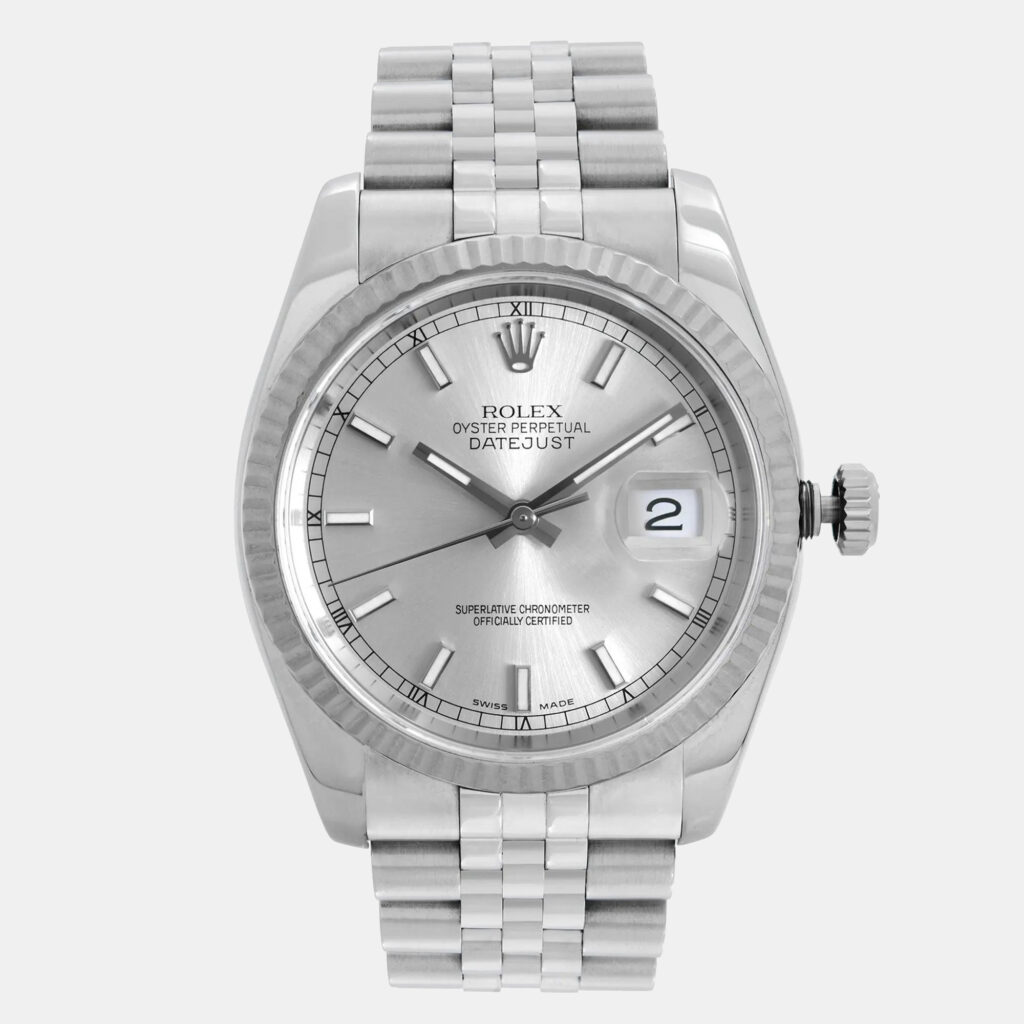 Rolex Datejust 116234 Automatic Silver Dial Stainless Steel 18K White Gold Men's Wristwatch 36 mm Rolex Datejust 116234 Automatic Silver Dial Stainless Steel 18K White Gold Men's Wristwatch 36 mm