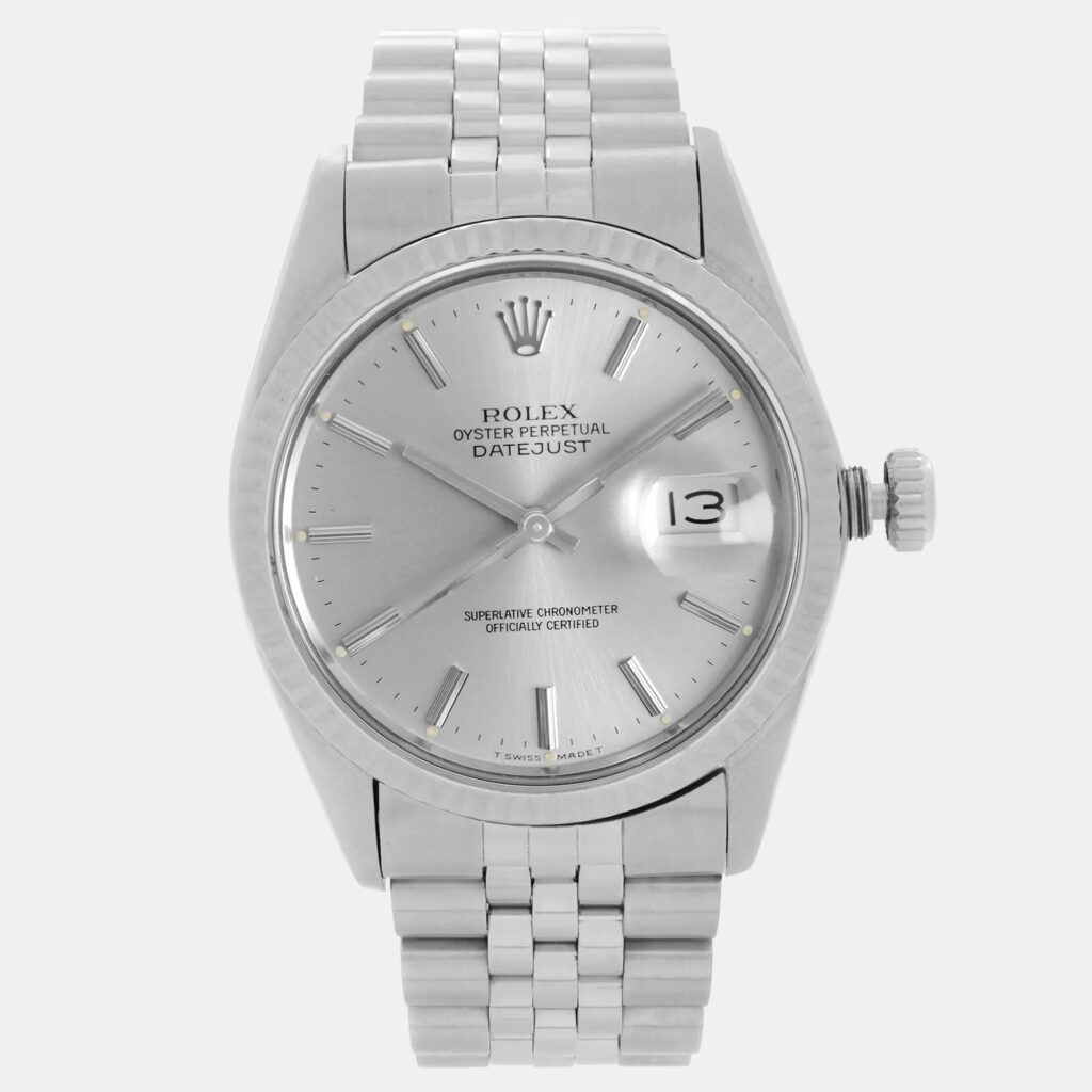 Rolex Datejust 16014 Automatic Silver Dial Stainless Steel 18K White Gold Men's Wristwatch 36 mm Rolex Datejust 16014 Automatic Silver Dial Stainless Steel 18K White Gold Men's Wristwatch 36 mm