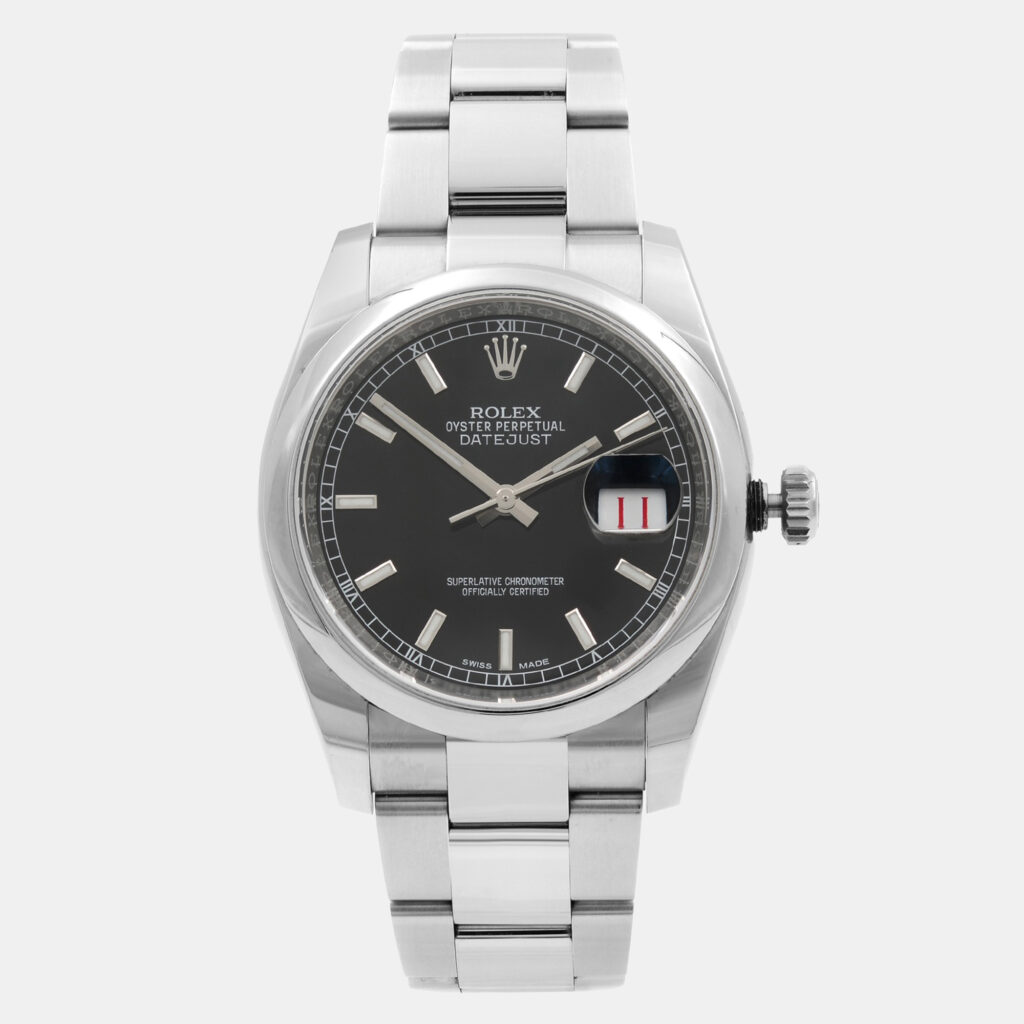 Rolex Datejust 116200 Automatic Black Dial Stainless Steel Men's Wristwatch 36 mm