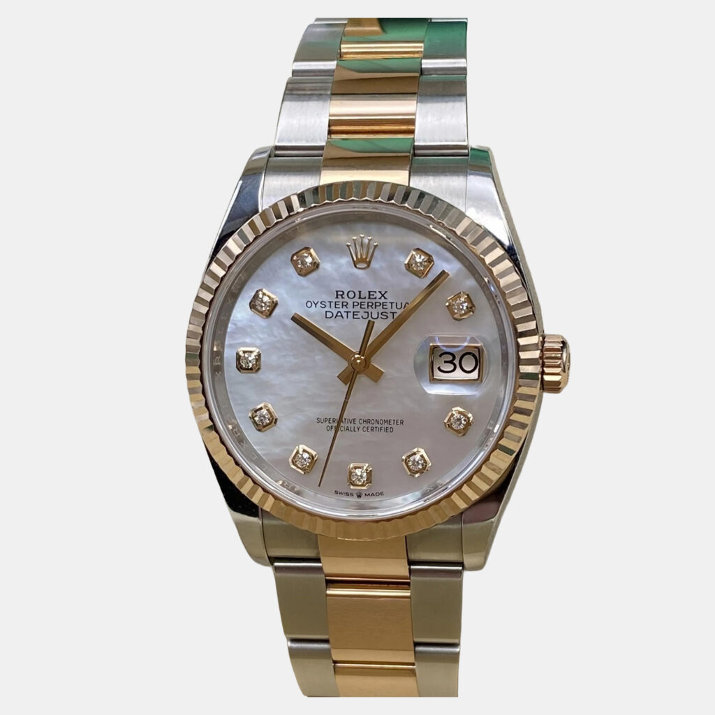 Rolex Datejust 126231 Automatic Mother of Pearl Diamond Dial Stainless Steel Everose Gold Men's Wristwatch 36 mm
