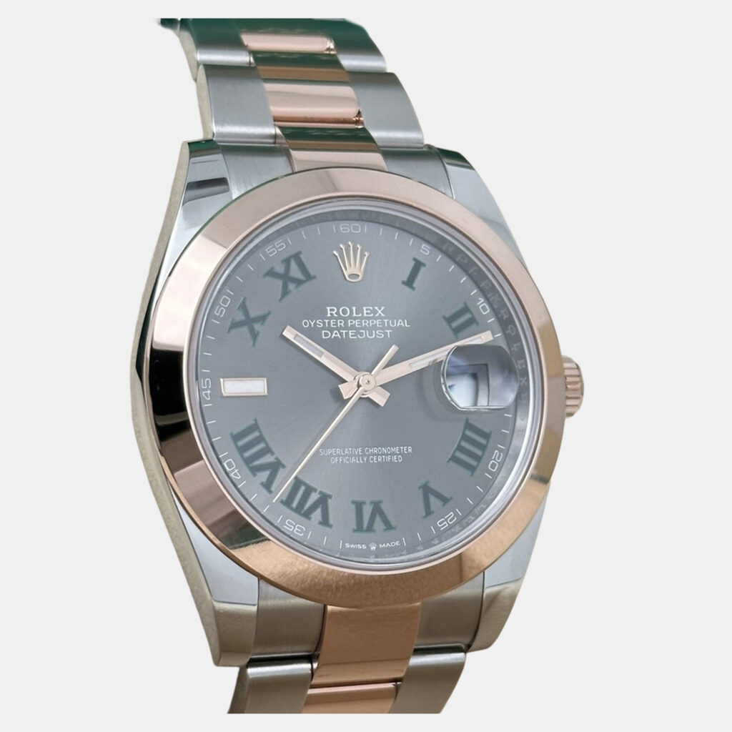 Rolex Datejust 126301 Automatic Wimbledon Dial Stainless Steel 18k Rose Gold Men's Wristwatch 41 mm