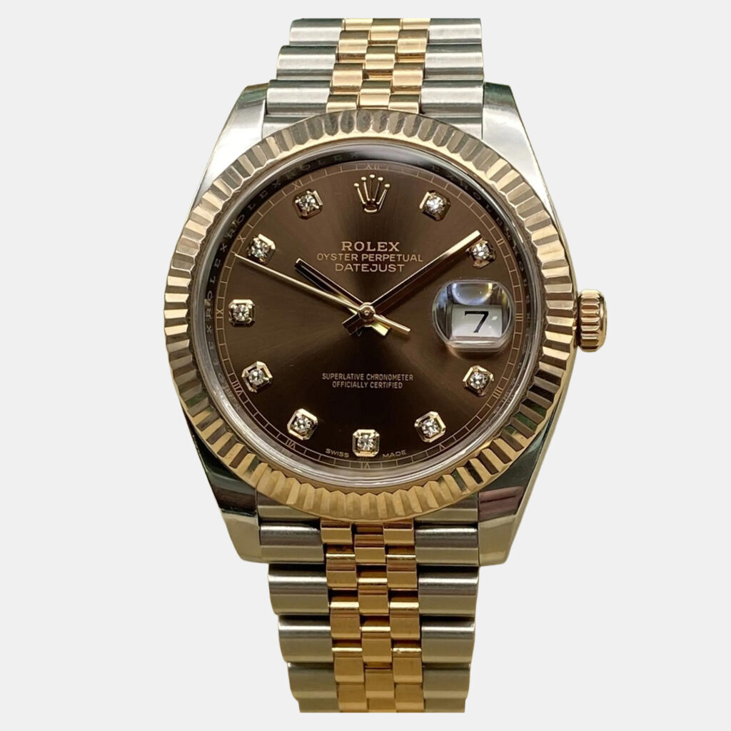 luxury-men-rolex-used-watches-p1246386-007.jpg Rolex Datejust 126331 Automatic Chocolate Diamond Dial Stainless Steel 18k Rose Gold Men's Wristwatch 41 mm