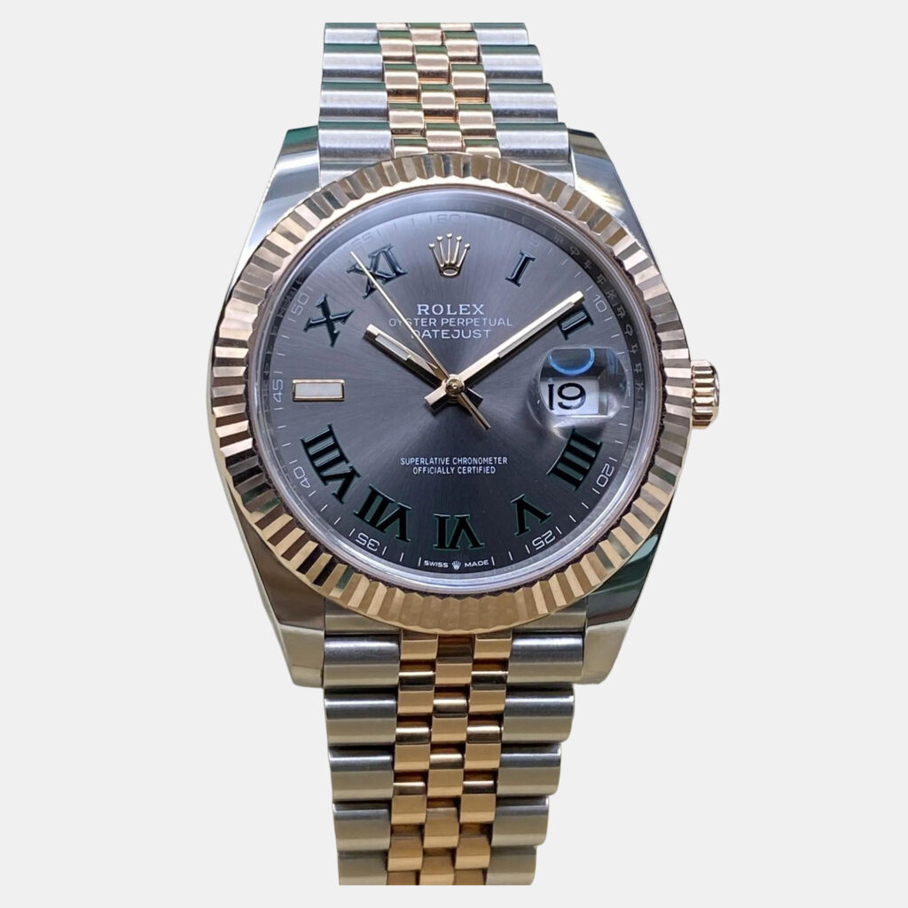 Rolex Datejust 126331 Automatic Wimbledon Dial 18k Everose Gold Stainless Steel Men's Wristwatch 41 mm