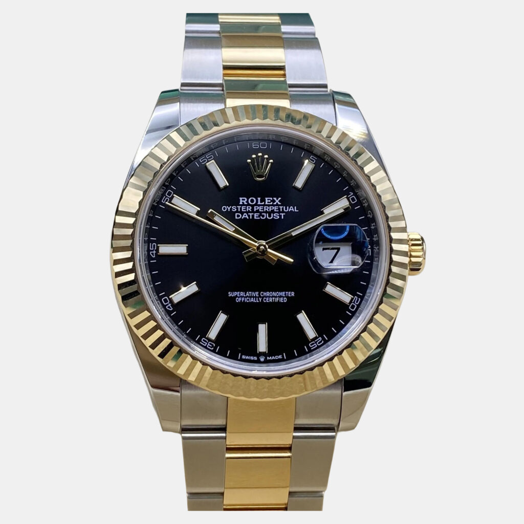 Rolex Datejust 126333 Automatic Black Dial Stainless Steel 18k Yellow Gold Men's Wristwatch 41 mm