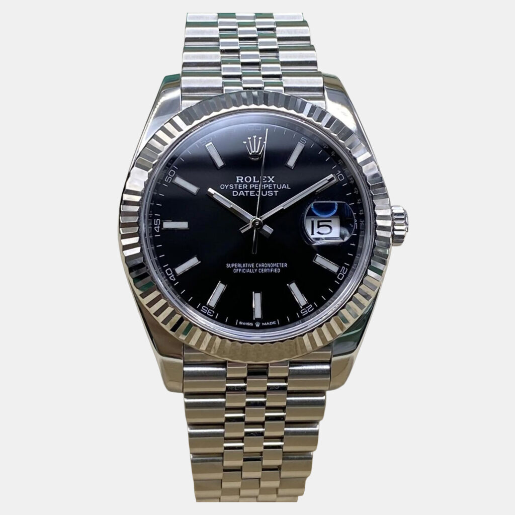 Rolex Datejust 126334 Automatic Black Dial Stainless Steel White Gold Men's Wristwatch 41mm
