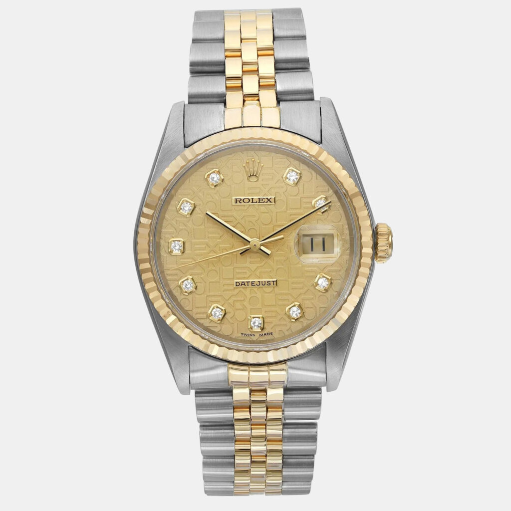 Rolex Datejust 16233 Automatic Diamond Dial Stainless Steel 18k Yellow Gold Men's Wristwatch 36mm Rolex Datejust 16233 Automatic Diamond Dial Stainless Steel 18k Yellow Gold Men's Wristwatch 36mm