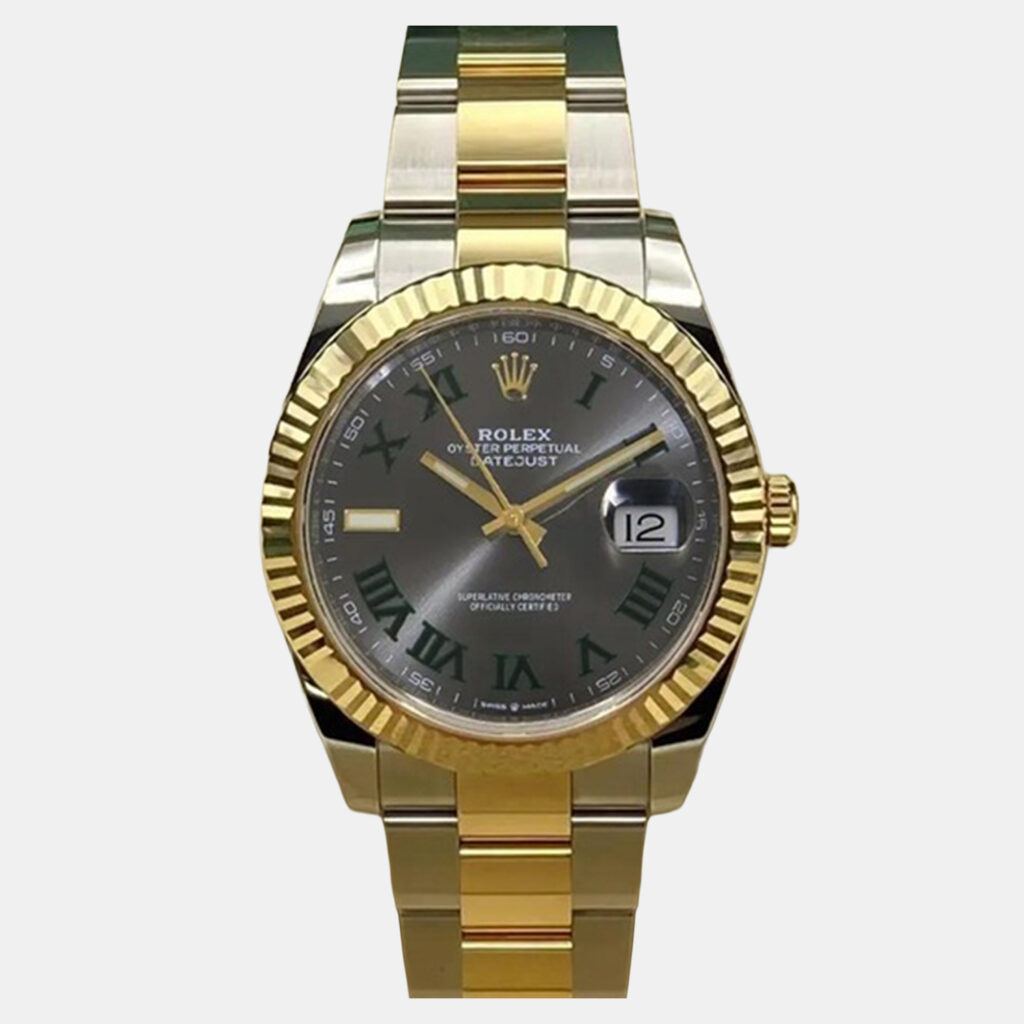 luxury-men-rolex-used-watches-p1246418-001-1.jpg Rolex Datejust 41 126333 Automatic Wimbledon Slate Dial Stainless Steel Yellow Gold Men's Wristwatch 41mm