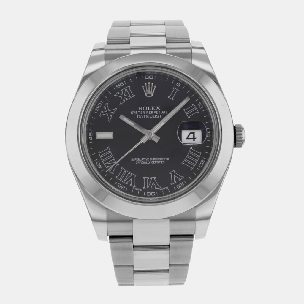 Rolex Datejust II 116300 Automatic Black Roman Dial Stainless Steel Men's Wristwatch 41mm