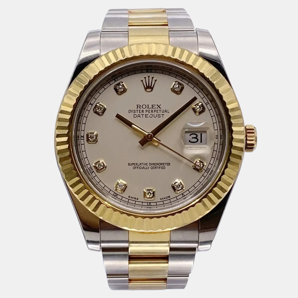 Rolex Datejust II 116333 Automatic Cream Diamond Dial Stainless Steel 18k Yellow Gold Men's Wristwatch 41mm Rolex Datejust II 116333 Automatic Cream Diamond Dial Stainless Steel 18k Yellow Gold Men's Wristwatch 41mm