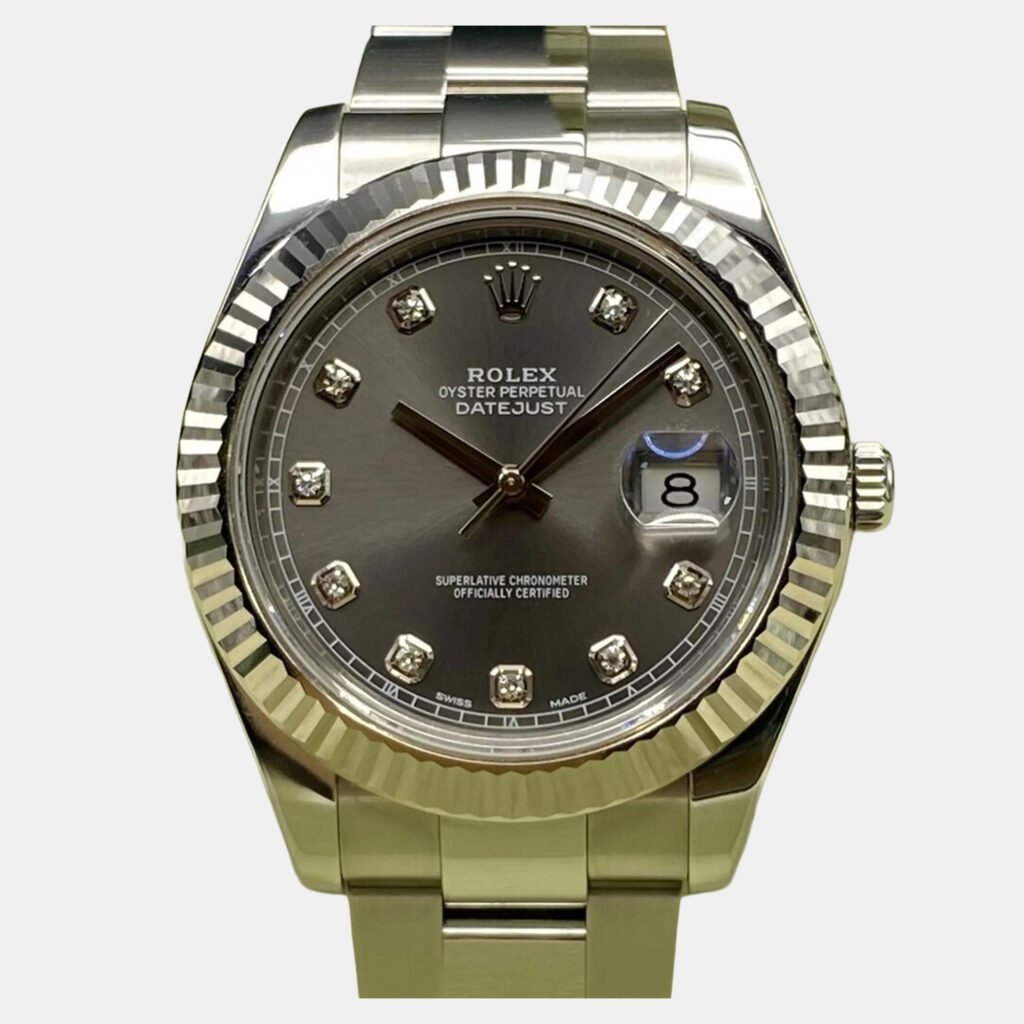 Rolex Datejust II 116334 Automatic Rhodium Diamond Dial Stainless Steel 18k White Gold Men's Wristwatch 41mm Rolex Datejust II 116334 Automatic Rhodium Diamond Dial Stainless Steel 18k White Gold Men's Wristwatch 41mm