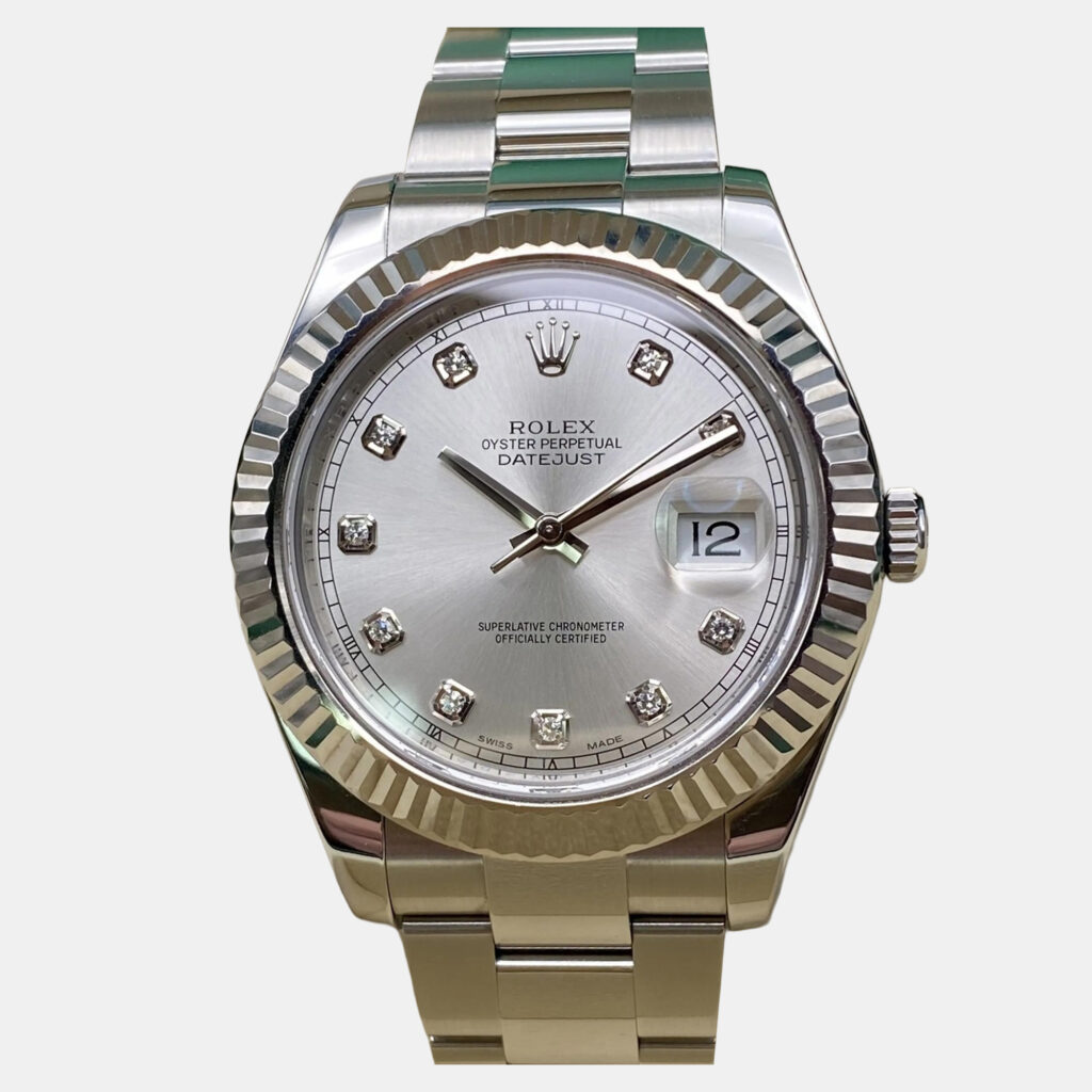 Rolex Datejust II 116334 Automatic Silver Diamond Dial Stainless Steel 18k White Gold Men's Wristwatch 41mm Rolex Datejust II 116334 Automatic Silver Diamond Dial Stainless Steel 18k White Gold Men's Wristwatch 41mm