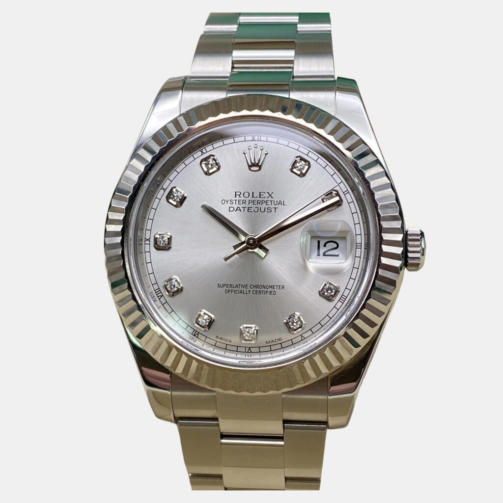 Rolex Datejust II 116334 Automatic Silver Diamond Dial Stainless Steel Men's Wristwatch 41mm