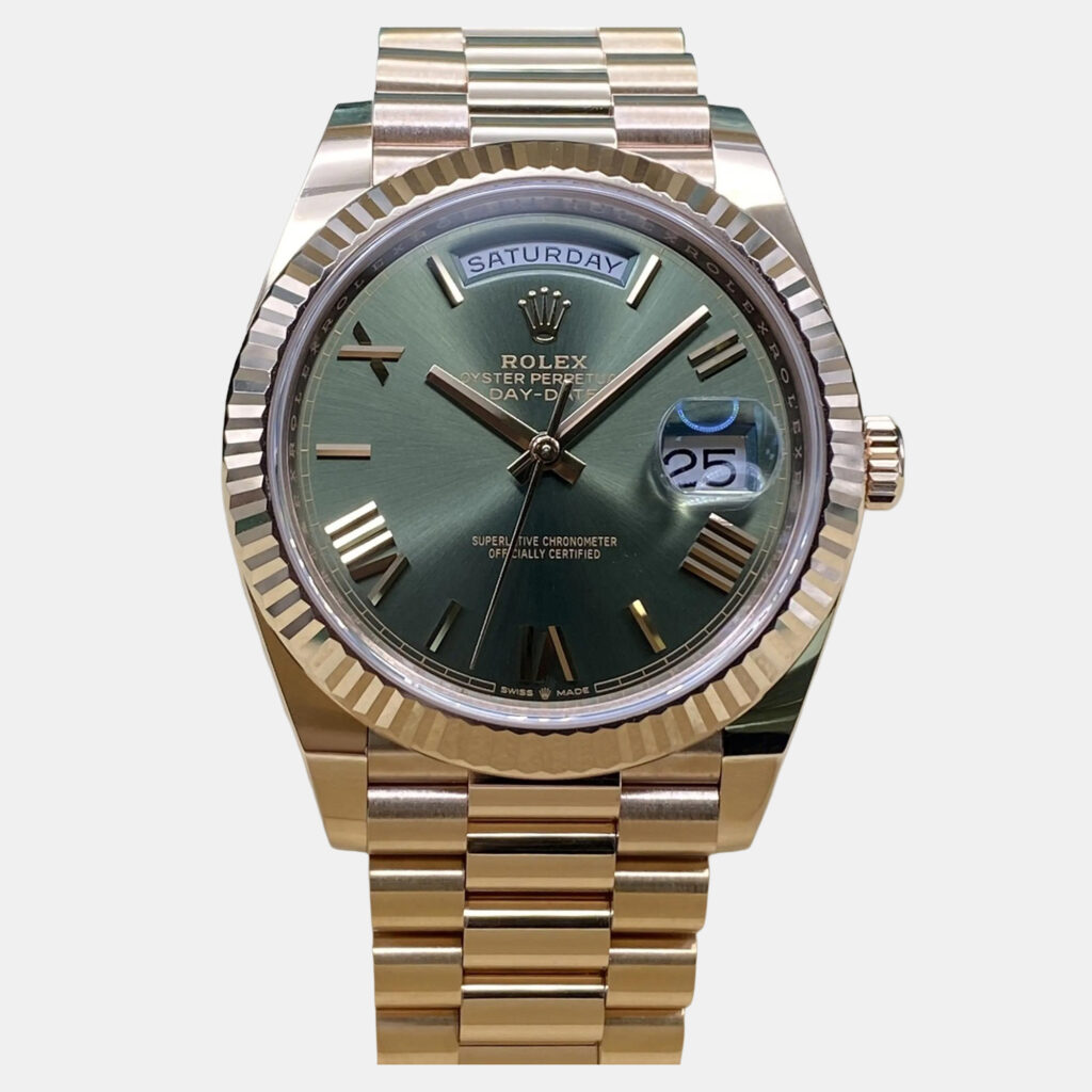 Rolex Day-Date 228235 Automatic Olive Green Dial 18k Rose Gold Men's Wristwatch 40mm Rolex Day-Date 228235 Automatic Olive Green Dial 18k Rose Gold Men's Wristwatch 40mm