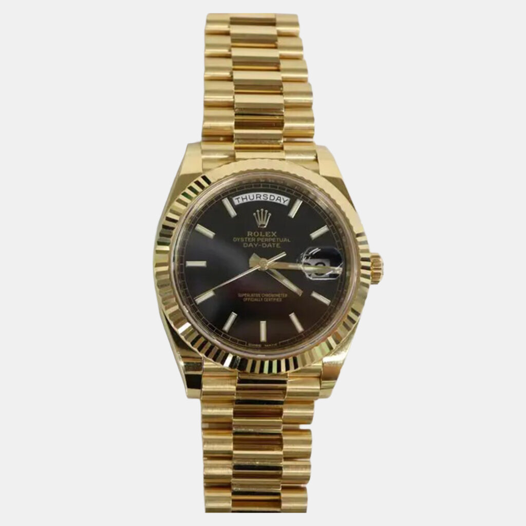luxury-men-rolex-used-watches-p1246450-002-1.jpg Rolex Day-Date 228238 Automatic Black Dial 18k Yellow Gold Men's Wristwatch 40mm