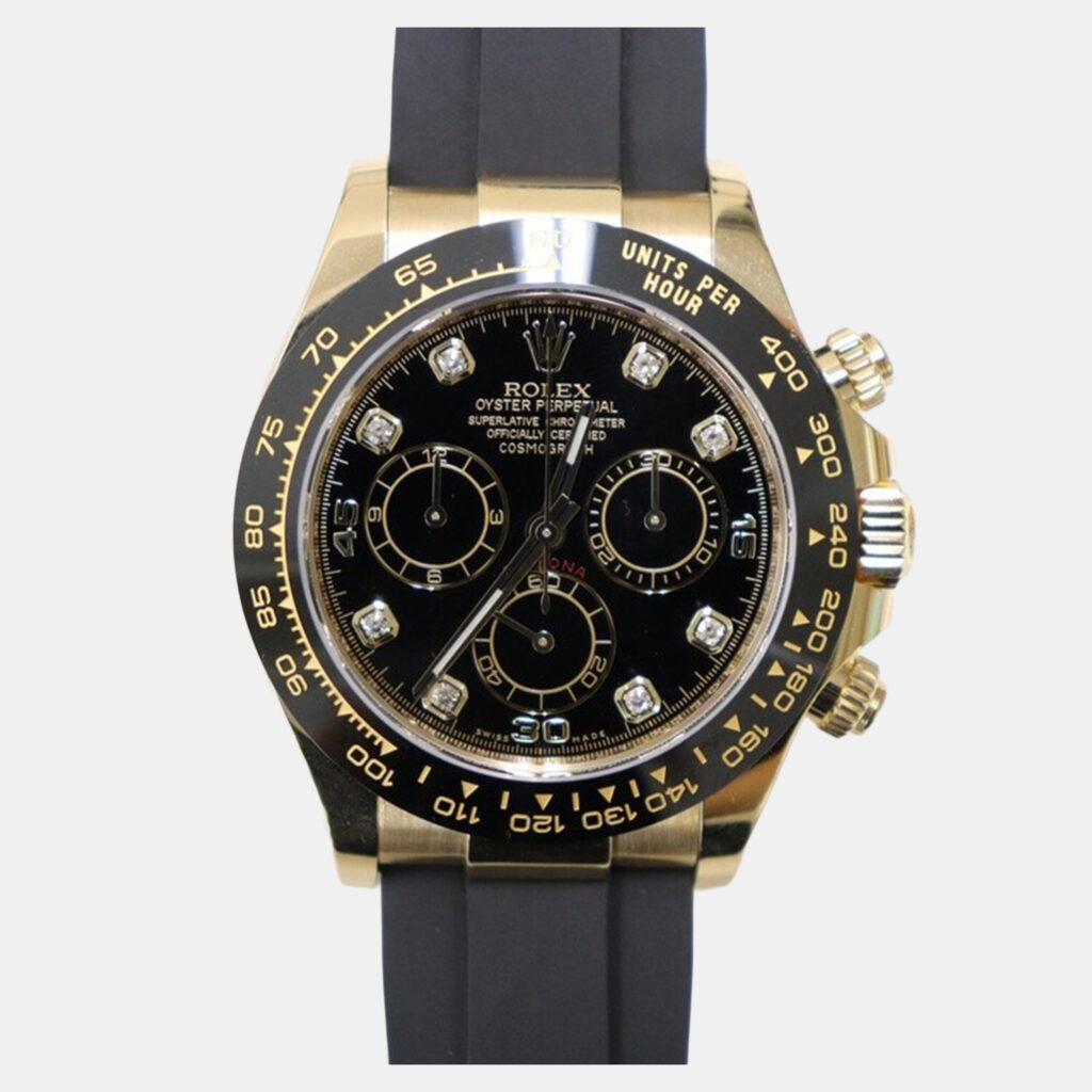 luxury-men-rolex-used-watches-p1246458-005-1.jpg Rolex Cosmograph Daytona 116518LN Automatic Chronograph Black Dial 18k Yellow Gold Diamond Men's Wristwatch 40mm