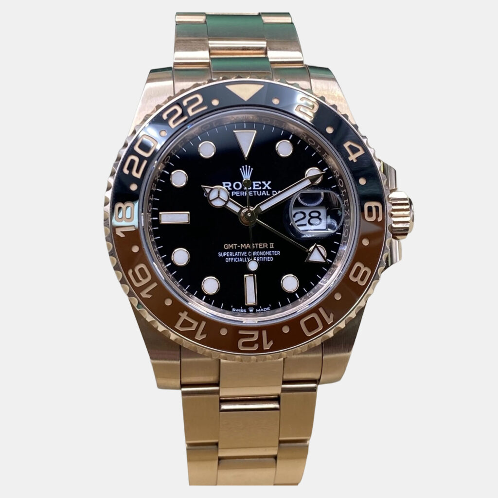 Rolex GMT-Master II 126715CHNR Automatic Black Dial 18k Rose Gold Men's Wristwatch 40mm