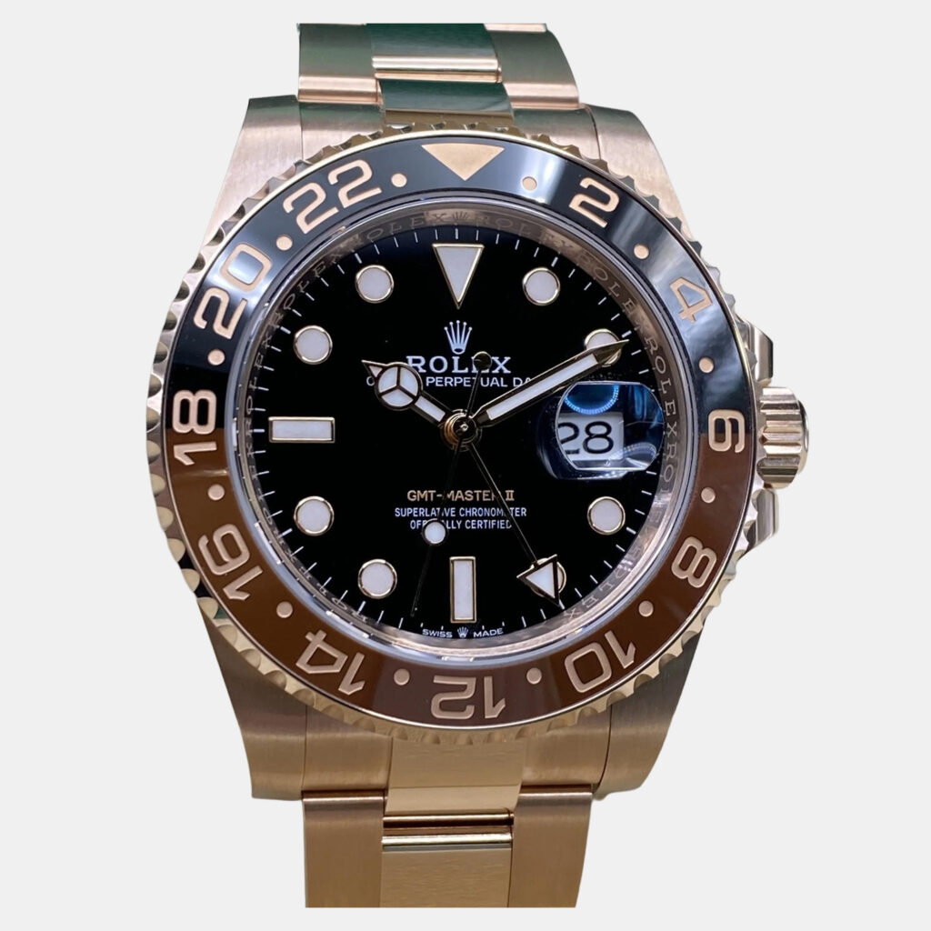 Rolex GMT-Master II 126715CHNR Automatic Black Dial 18k Rose Gold Men's Wristwatch 40mm