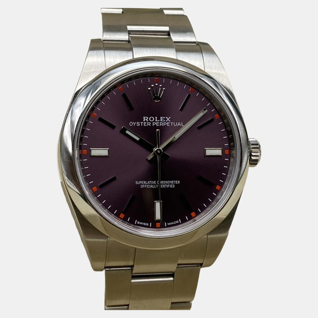 Rolex Oyster Perpetual 114300 Automatic Purple Dial Stainless Steel Men's Wristwatch 39 mm