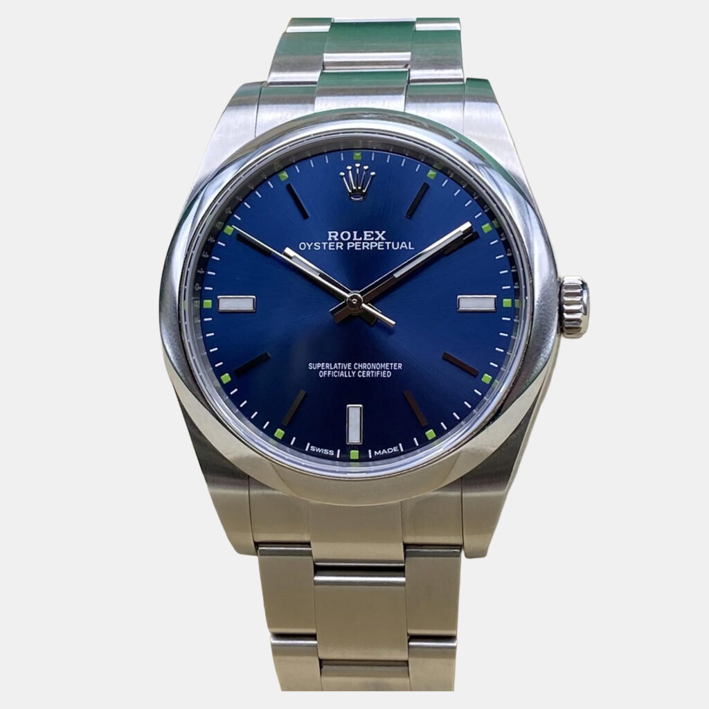 Rolex Oyster Perpetual 114300 Automatic Blue Dial Stainless Steel Men's Wristwatch 39mm