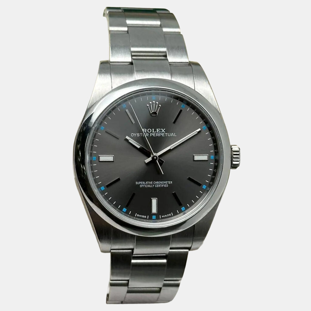 Rolex Oyster Perpetual 114300 Automatic Gray Dial Stainless Steel Men's Wristwatch 39 mm