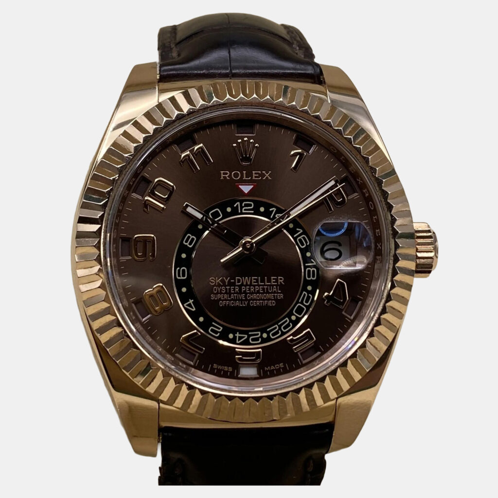 luxury-men-rolex-used-watches-p1247520-001-1.jpg Rolex Sky-Dweller 326135 Automatic Chocolate Dial 18k Everose Gold Men's Wristwatch 42mm