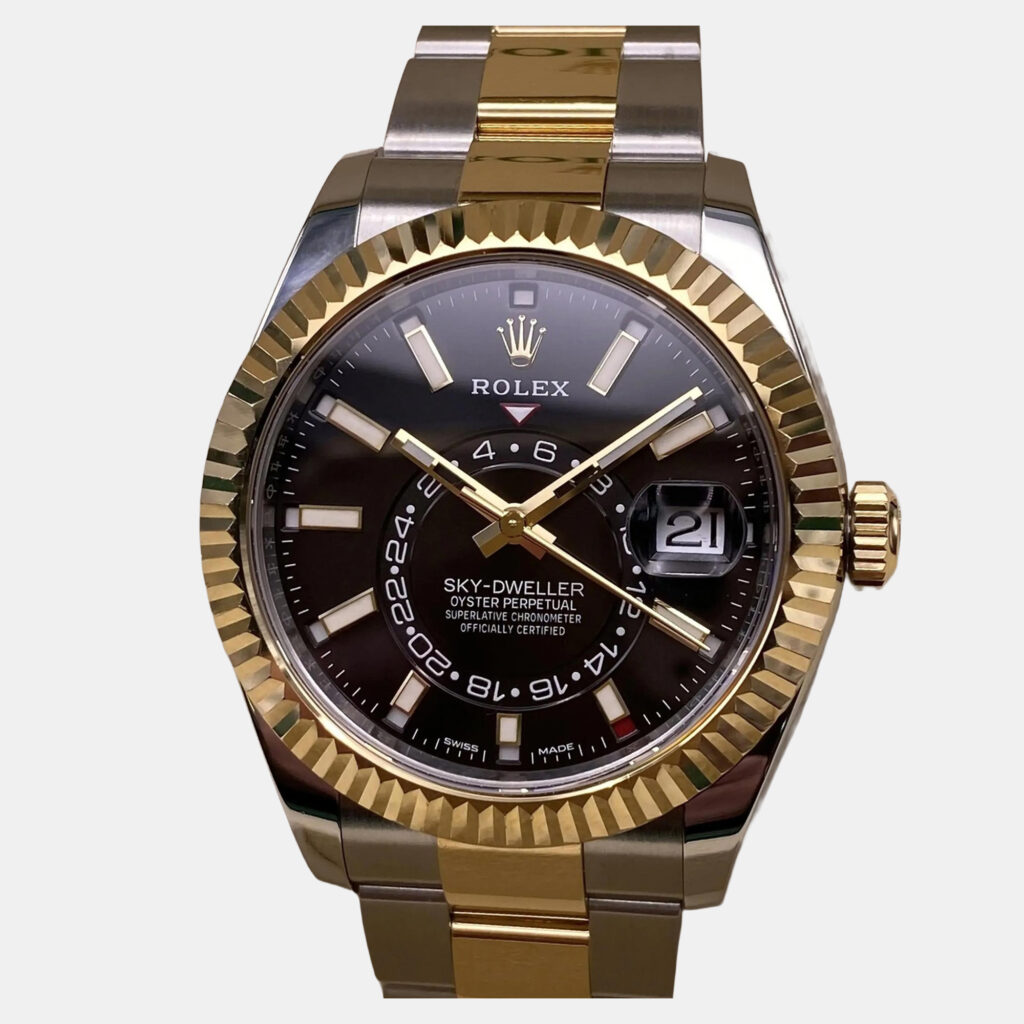 Rolex Sky-Dweller 326933 Automatic Black Dial Stainless Steel 18k Yellow Gold Men's Wristwatch 42mm Rolex Sky-Dweller 326933 Automatic Black Dial Stainless Steel 18k Yellow Gold Men's Wristwatch 42mm