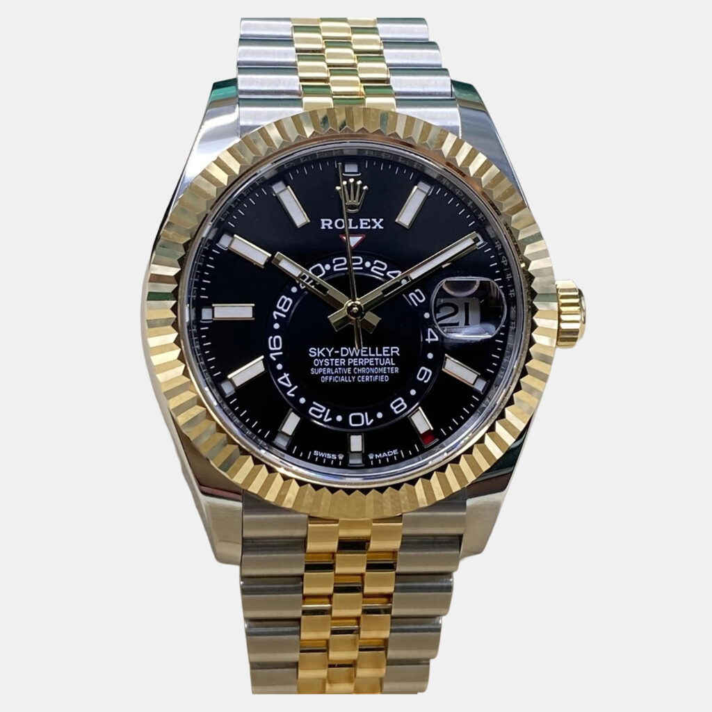 luxury-men-rolex-used-watches-p1249148-006-1.jpg Rolex Sky-Dweller 336933 Automatic Black Dial 18k Yellow Gold Stainless Steel Men's Wristwatch 42mm