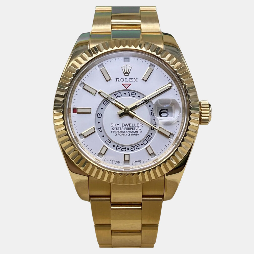 luxury-men-rolex-used-watches-p1249151-005-1.jpg Rolex Sky-Dweller 326938 Automatic White Dial 18k Yellow Gold Men's Wristwatch 42mm