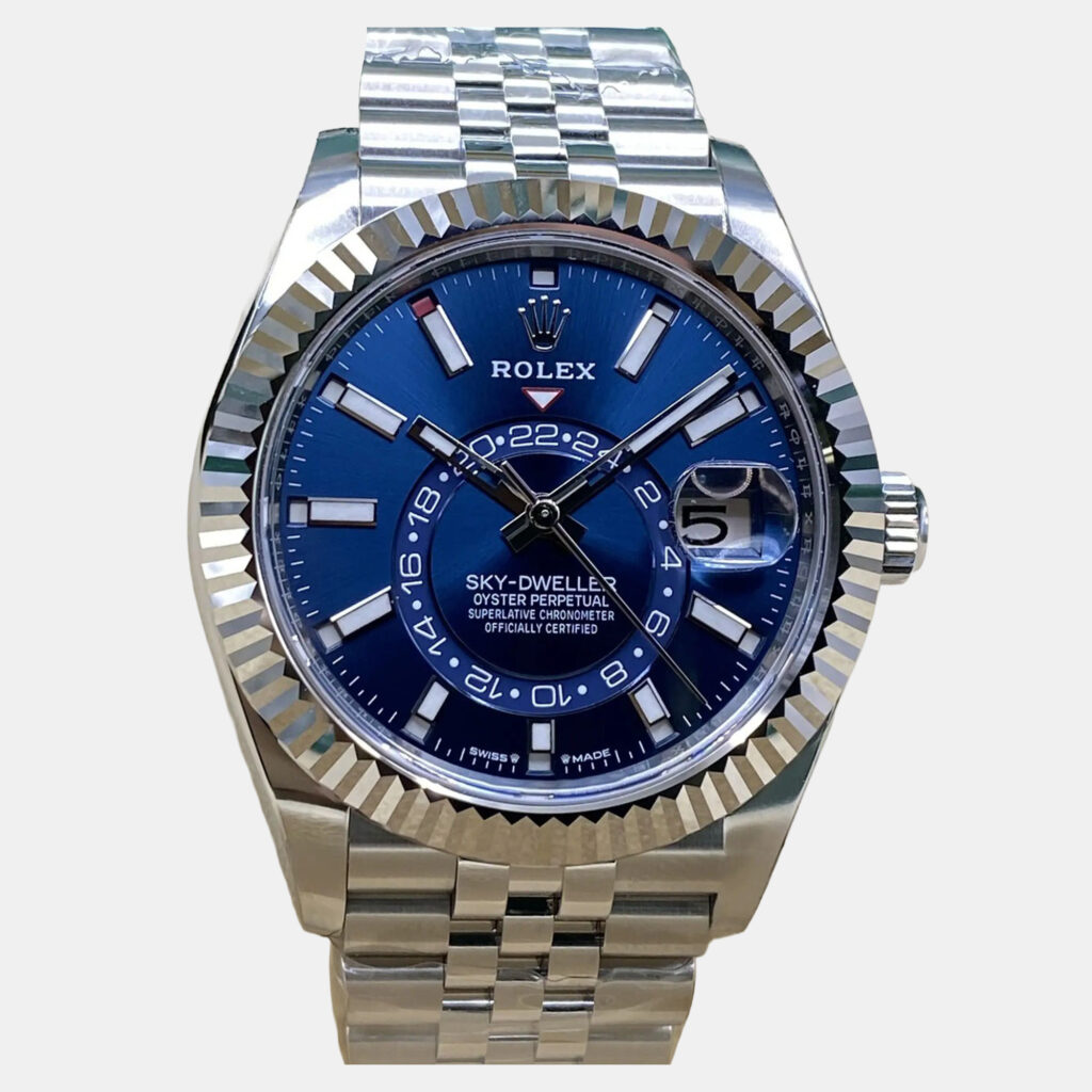 luxury-men-rolex-used-watches-p1249160-005.jpg Rolex Sky-Dweller Jubilee 336934 Automatic Blue Dial Stainless Steel 18k White Gold Men's Wristwatch 42mm
