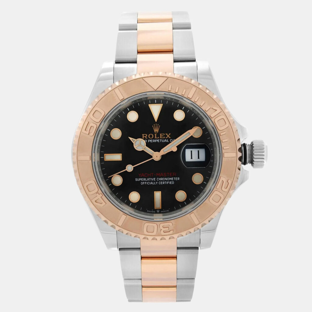 Rolex Yacht-Master 126621 Automatic Black Dial Rose Gold Stainless Steel Men's Wristwatch 40mm