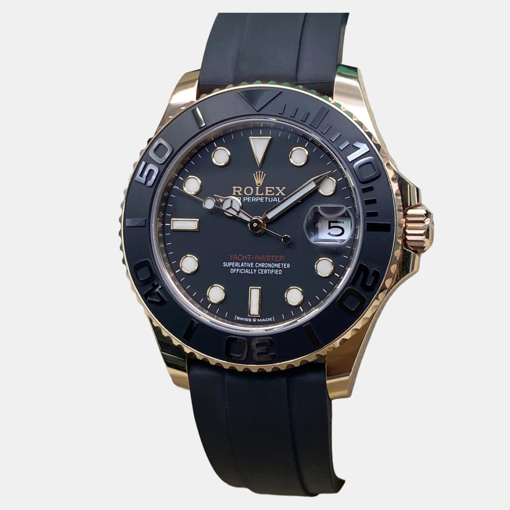 Rolex Yacht-Master 268655 Automatic Black Dial 18k Rose Gold Unisex Wristwatch 37mm