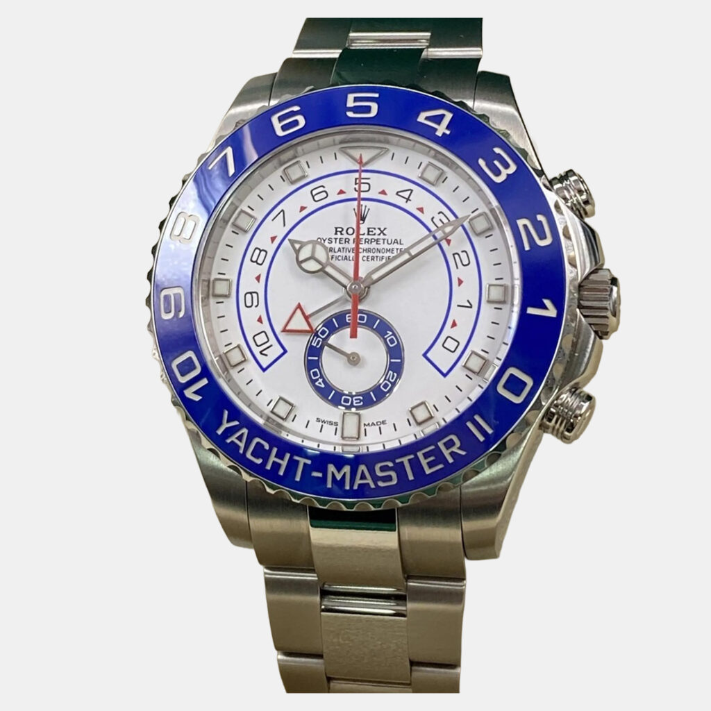 luxury-men-rolex-used-watches-p1249200-009.jpg Rolex Yacht-Master II 116680 Automatic Chronograph White Dial Stainless Steel Men's Wristwatch 44 mm