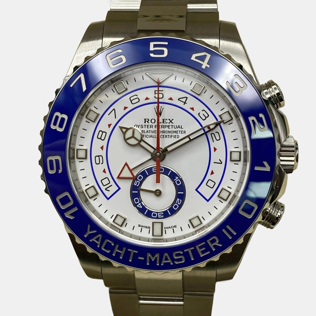 luxury-men-rolex-used-watches-p1249203-001.jpg Rolex Yacht-Master II 116680 Automatic Chronograph White Dial Stainless Steel Men's Wristwatch 44 mm