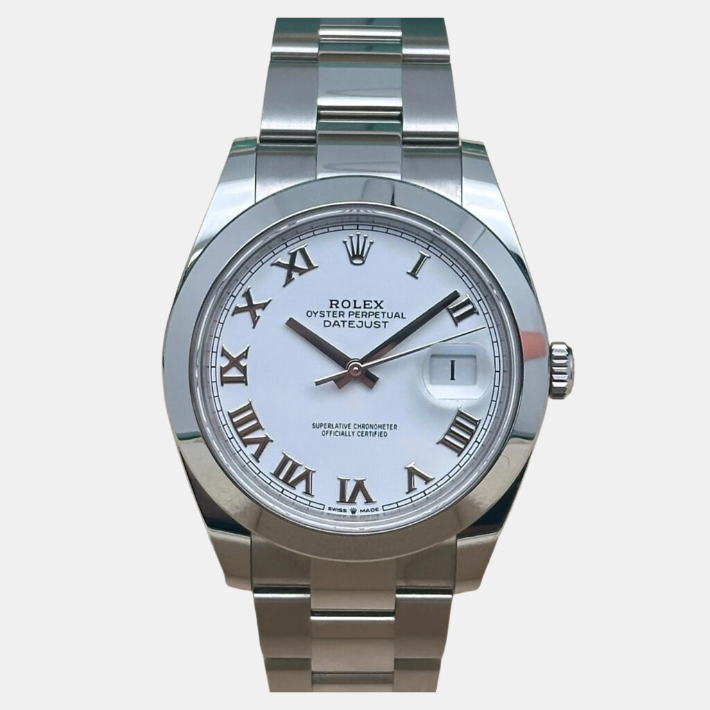 Rolex Datejust 126300 Automatic White Roman Dial Stainless Steel Men's Wristwatch 41 mm Rolex Datejust 126300 Automatic White Roman Dial Stainless Steel Men's Wristwatch 41 mm